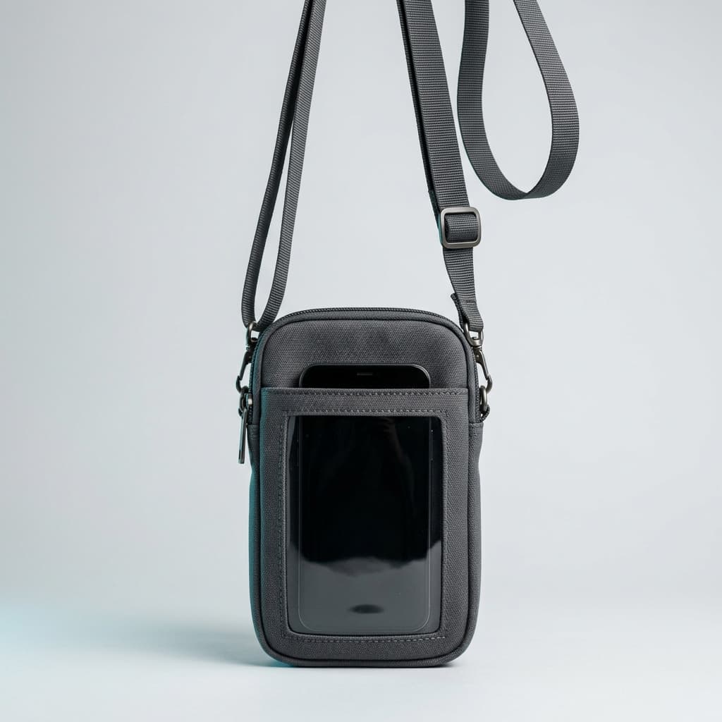 Crossbody Phone Bag — Phone, cards and keys, across your body.